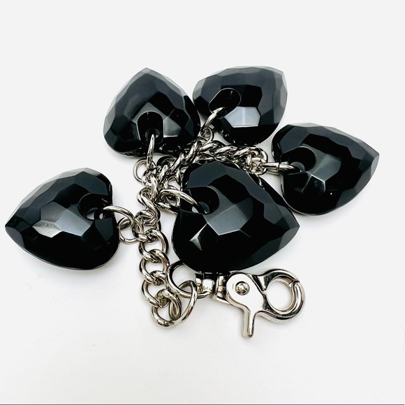 BLACK HEARTS RASIN KEYCHAIN BAG CHARM - Picture 3 of 9
